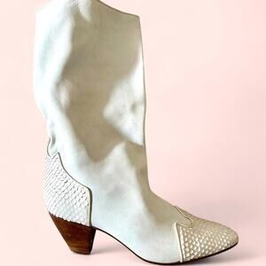 Rare 80's Maud Frizon italian leather and snakeskin boots size fit like a US 6.5